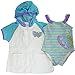 Produktbild Swim'n Pretty Baby Kinder Mädchen Badeanzug + Bademantel türkis lila grün gestreifft Schmetterling 92