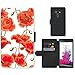 Produktbild PU Leder Wallet Case Folio Schutzhülle // V00002461 Nahtlose Muster Mohn // LG G3