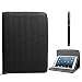 DMG Zippered Portfolio Cover Stand Case with Accessory Pockets for Samsung Galaxy Tab S SM-T805 Tablet (Black) + Capacitive Touch Screen Stylus RS.799.00