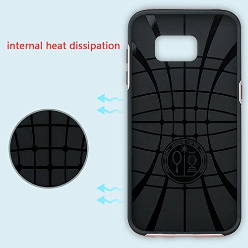 iMounTop Samsung Galaxy S7 Edge Hülle Case Tasche Zubehör Gehäuse Rahmen Fall Etui Soft TPU + PC Anti-stoß Schutzhülle Tasche Schale für Samsung Galaxy S7 EDGE Smartphone (5,5 Zoll (13,9 cm), Grey) - 3