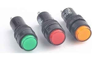 TECNOSTORE INDICATORE LUMINOSO DA PANNELLO 220V 12mm spia segnalatore luce ROSSO VERDE GIALLO (verde)