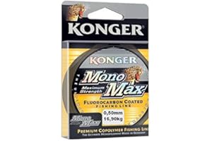 Konger Monomax - Sedal de pesca con revestimiento de fluorocarbono, 0,12 mm - 0,50 mm/150 m