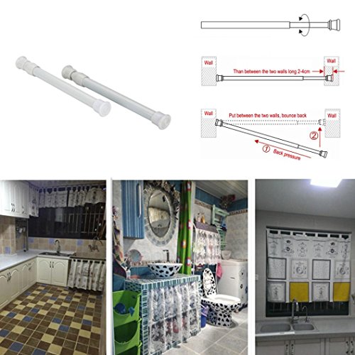 Preisvergleich Produktbild JIANGFU Garderobenvorhang einziehbare Speicherstange,Adjustable18-50cm Dusche / Kleiderschrank Vorhang Hanging Rods Sticks Pole Loaded Kleiderbügel (B(30-50cm))