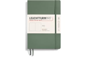 ‎LEUCHTTURM1917 LEUCHTTURM1917 365503 Notizbuch Medium (A5), Softcover, 123 nummerierte Seiten, Olive, blanko