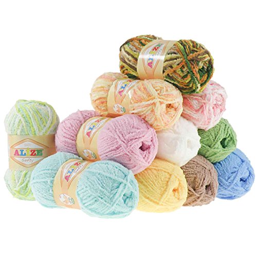 10 x 50g Kuschelgarn Kuschelwolle SOFTY by ALIZE #617 braun - 3