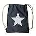 Produktbild Turnbeutel Hipster Sportbeutel Jute Rucksack Stern Jutebeutel Tasche Rucksack Bag (antrazit weiß)