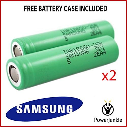 2 x GENUINE SAMSUNG 25R INR 18650 HIGH DRAIN 3.7v 2500mAh 20 35A **FREE CASE**