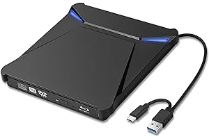 EOKEKE Portable Externe Lecteur Blu Ray Externe7 en 1, Lecteur Blu-Ray Externe