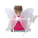 INCLUYE UNA VARITA MÁGICA A JUEGO. Ningún disfraz de ángel o hada está completo sin una varita mágica; esta tiene unas cintas de satén perfectas para hacer magia.