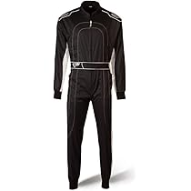 Tuta Karting Nero Bianco Trapuntata Speed – Tuta Da Kart Nera/bianca – Kart Hobby Overall – Karting Suit – Tuta Da Corsa, Schwarz/weiß, XXXL Tuta Karting Hobby