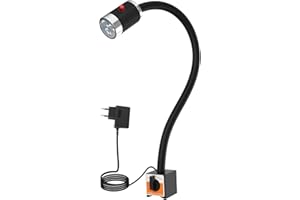 S SHUN CAN DA Luce di lavoro a base magnetica, lampada a collo d'oca a 900 lumen per l'illuminazione industriale di macchine utensili, torni, trapani e banchi di lavoro.