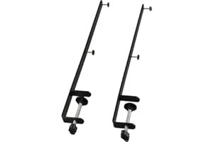 CWOQOCW Extended Desk Clamp Pegboard Fixing, Bracket Accessories Metal Bracket for Office Gaming Setup Living Room Kitchen 2 Pack Black