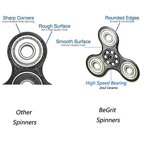 BeGrit Handspinner Tri-Spinner Hochgeschwindigkeits-Hybrid-Keramiklager Fidget EDC Toy Nicht 3D-Druck - 6