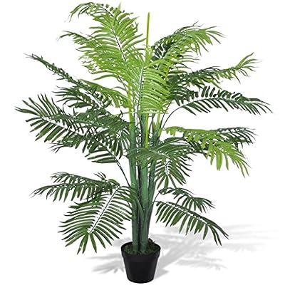 vidaXL Palmier Artificiel Plastique avec Pot 130 cm Arbre Artificiel décoration