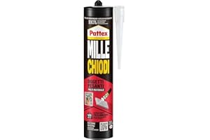 Pattex Mille Chiodi Oggetti Pesanti, forte adesivo di montaggio, colla forte per interni e esterni, adesivo sigillante resistente ad acqua e raggi UV, bianco, 1x460g cartuccia