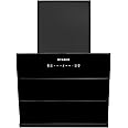Faber Bliss 60cm 1350m³/hr Filterless Kitchen Chimney | Slant Body | Autoclean Alarm|Moodlight | Touch&Gesture | 12Yr on Motor,2Yr Comprehensive Warranty by Faber | Hood Bliss FL SC HC BK IN 60, Black