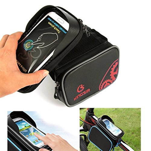 UVISTAR Wasserdicht Fahrradtasche Handyhalterung 5,5 Zoll Lenkertasche Kleine Rahmentasche Abnehmbar Vorne Befestigung am Obenrohr Rennrad für Mountainbike, Fahrradzubehör Smartphone Taschen