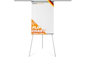 OfficeMarshal Lavagna magnetica con base a rotelle, 73 x 105 cm, regolabile in altezza fino a 210 cm, scrivibile, lavabile a secco, magnetica (coyote)