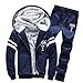 Produktbild Sannysis Herren Jacke Herbst & Winter Langarm Übergangsjacke Hoodie mit Reißverschluss Warme Fleece Pullover Outwear Mantel Top Hosen Sets Baumwollanzug