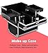 Popamazing Aluminium Beauty Cosmetic Vanity Case Box for Pro Make Up/Nail Art/Travel/Storage (Black) (31.5 x 21.5 x 27cm, Black)