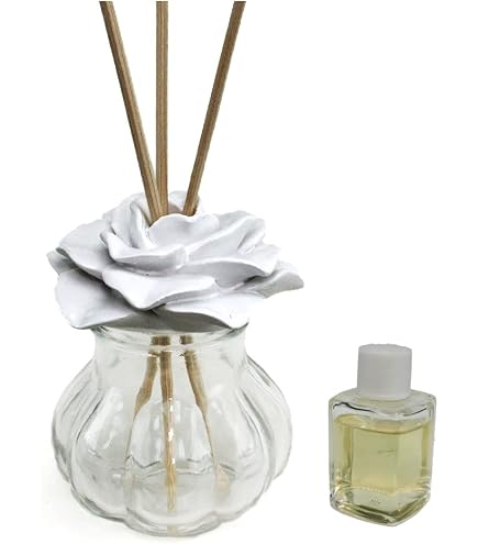 DLM - Profumatore Esagonale In Vetro Con Farfalla Farfalle Butterfly Compleanno Comunione Nozze Diffusore Per Ambienti Profumo