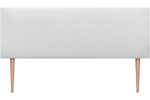 DHOME Cabecero de Polipiel o Tela AQUALINE Liso con Patas cabeceros Cabezal tapizado Cama Lujo (150x105cm con Patas (Camas 150/160), Polipiel A.Blanco)