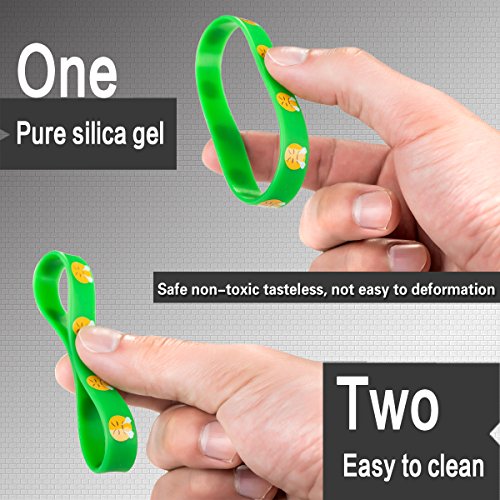 Silikon Armband, Emoji-Silikon Armbänder Armbänder für Kinder Party Supplies, Neuheit Emoji-Tütenfüller Geschenk für Kinder 32 Pack in 2 Größe - 6