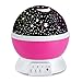 Price comparison product image Baby Night Lights Projector for Children Kids Romantic Star Night Light Projection Lamp Rotating 3 Modes Pink