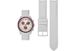 AIYIRUO Cinturini per Orologi per Omega x Swatch MoonSwatch/Rolex Watch Orologio 20mm Gomma Omega X Swatch Moonswatch Speedmaster Cinturino di Ricambio,Bracciale Curvo per Uomo