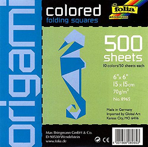 Folia 8956 - Pack 500 hojas para origami, 15 x 15 cm, multicolor