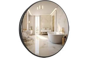 Marctani Espejo Redondo con Marco de Metal - Espejos Decorativos de Pared Elegante y Moderno - Espejo Entrada Recibidor - Ideal para Decoracion de Baño, Salon y Entraditas Recibidores