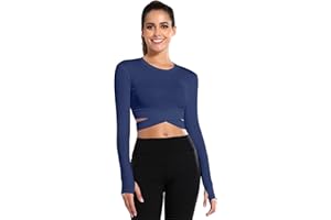 SotRong Camicia Sportiva da Donna Maniche Corte Girocollo Crop Top Magliette Sportive ad Asciugatura Rapida per Allenamento Yoga Palestra