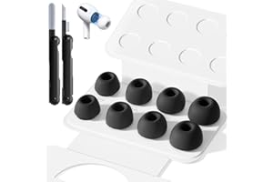INESORE 4 paia di auricolari di ricambio per AirPods Pro di seconda e prima generazione, con scatola portatile e penna per la pulizia, foro per la riduzione del rumore con schermo antipolvere integrato,