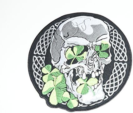 LUCKY SKULL LONE RIDER Embroidered iron on patch (large size 22cm x 22cm).Sold by deal from home, next day delivery , sent from u.k