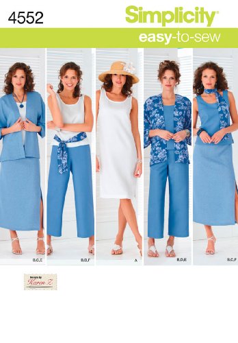 Simplicity 4552 Schnittmuster Damen Übergrößen Sportliche Kleidung, Gr. 36 - 54