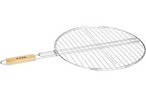 SECRET DE GOURMET AC-Deco - Rejilla para barbacoa redonda, 40 x 66 cm, metal cromado