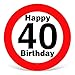 Produktbild HC-Handel 923759 Riesen-Schild "40" mit Saugnapf Geburtstag Kunststoff 50 cm