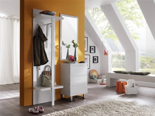 Robas Lund 52124W1 Sydney Spiegel mit Facettenschliff, hochglanz, weiß, lackiert, Montage im Hoch- und Querformat - 3