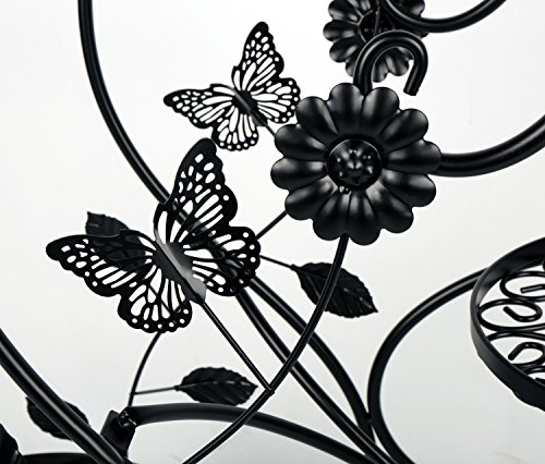 HLC 3 Töpf Metall Blumenständer Blumentreppe Pflanzer, S-förmig Schwarz - 6