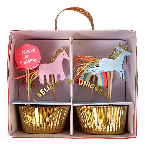 I Believe In Einhörner Cupcake-Set zum Backen Kinder Geburtstag Party Kids Einhorn Magische Regenbögen und Prinzessinnen Partys Supplies Geschenke für Star Baker