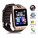 Price comparison product image Bluetooth Smart Watch, DXABLE Wristwatch with SIM Card Slot Make Phone Calls 2.0MP Pedometer Sleep Monitor Camera Support Message Notification TF Card Compatible with Android or iOS System (Gold)