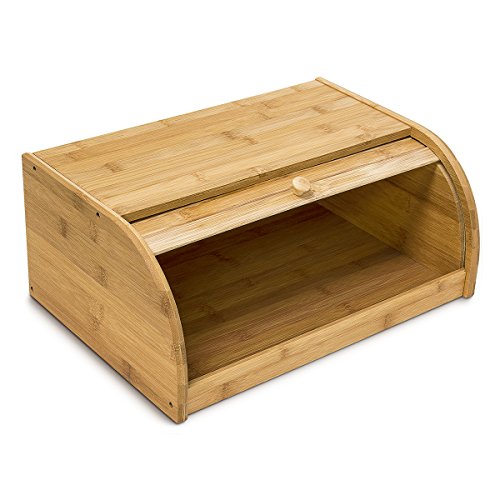 Relaxdays Bambus Brotbox mit Rolling Deckel, braun, mittlere Holz Ton - 4