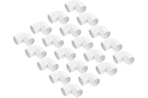 sourcing map PVC Conduit Coupler 90 Degree Elbow Pipe Fittings 20 mm White Change Direction for DIY PVC Shelf Garden Hose Electrical Conduit Pack of 30