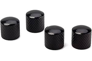 ROSENICE Gitarre Knob Gitarrenparts 4 stücke Gitarre Bass Dome Control Knöpfe für Ersatz (Schwarz)