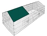 cercado para animales montaje facil y rapido Cercado en libertad para conejos y animales pequeños con protección contra el sol verde - 180x75x75cm
