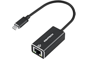 RSHTECH Adapter USB C LAN 2.5G, USB C do RJ45 Gigabit 2.5G Ethernet Aluminiowa karta sieciowa USB C Thunderbolt 3 do 2500 Mb/s Ethernet do MacBooka Air/Pro, Surface Booka i innych (WK-C25)