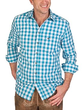 H1406 - Trachtenhemd mit langem Arm - SLIM - apfelgrün, türkis, violett