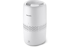 ‎PHILIPS DOMESTIC APPLIANCES Philips Luftbefeuchtung 2000er Serie - NanoCloud-Technologie, Befeuchtet Räume bis zu 31m2, 2L Wassertank, 99% weniger Bakterien, Weiß, (HU2510/10)