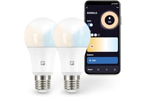 Garza Smarthome - Pack 2 Bombilla LED Estandar Intelegente Wifi E27, luz blanca neutra regulable con cambio de intensidad y temperatura. Programable, compatible con Amazon Alexa y Google Home, 480057