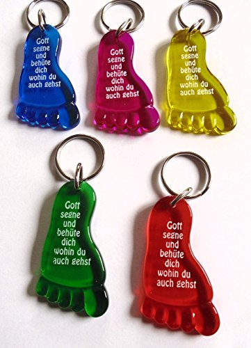 Fußspuren - Gott segne und behüte dich. Schlüsselanhänger 5er-P.